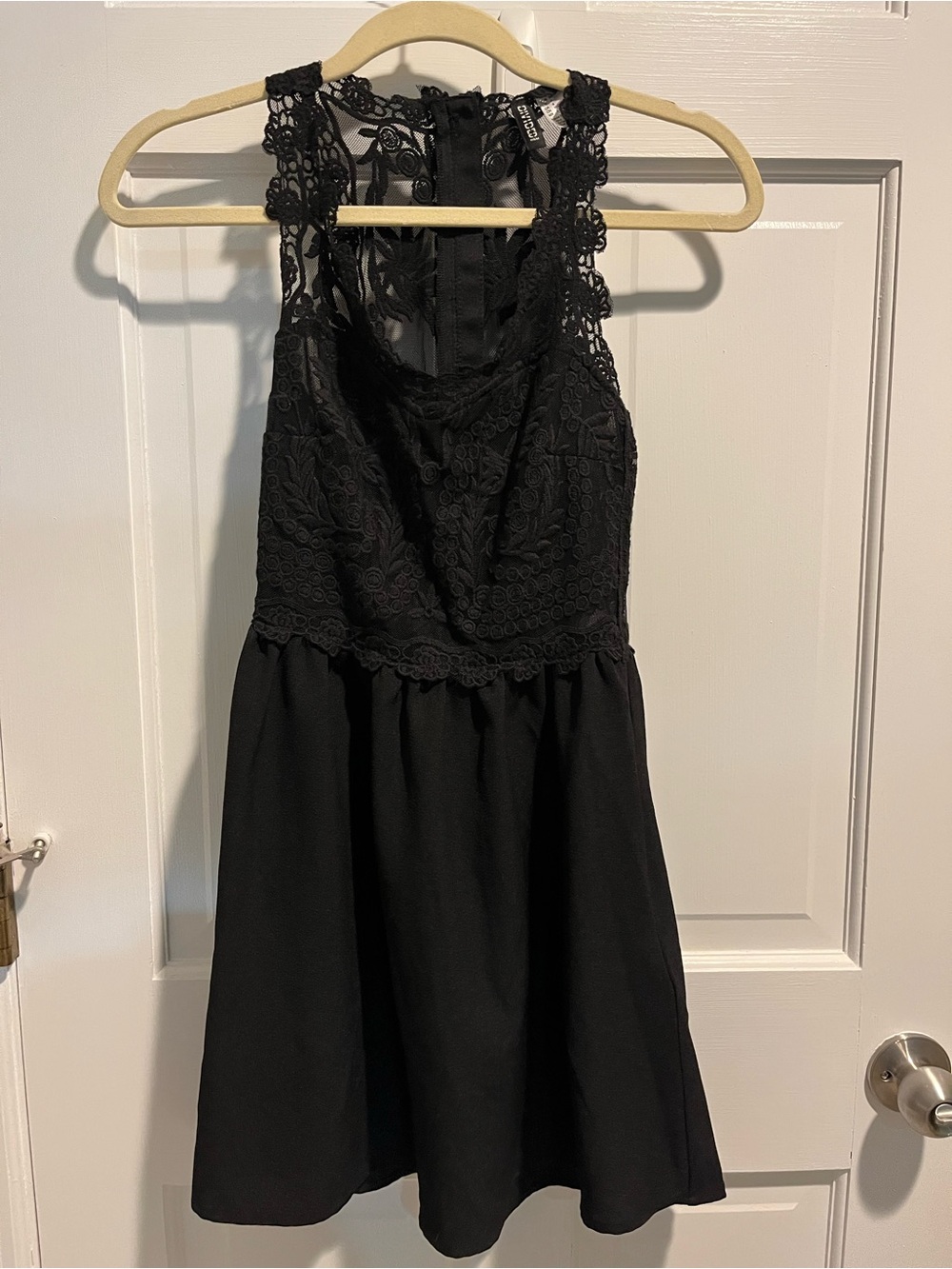 H&M Black Lace Racerback Mini Dress
